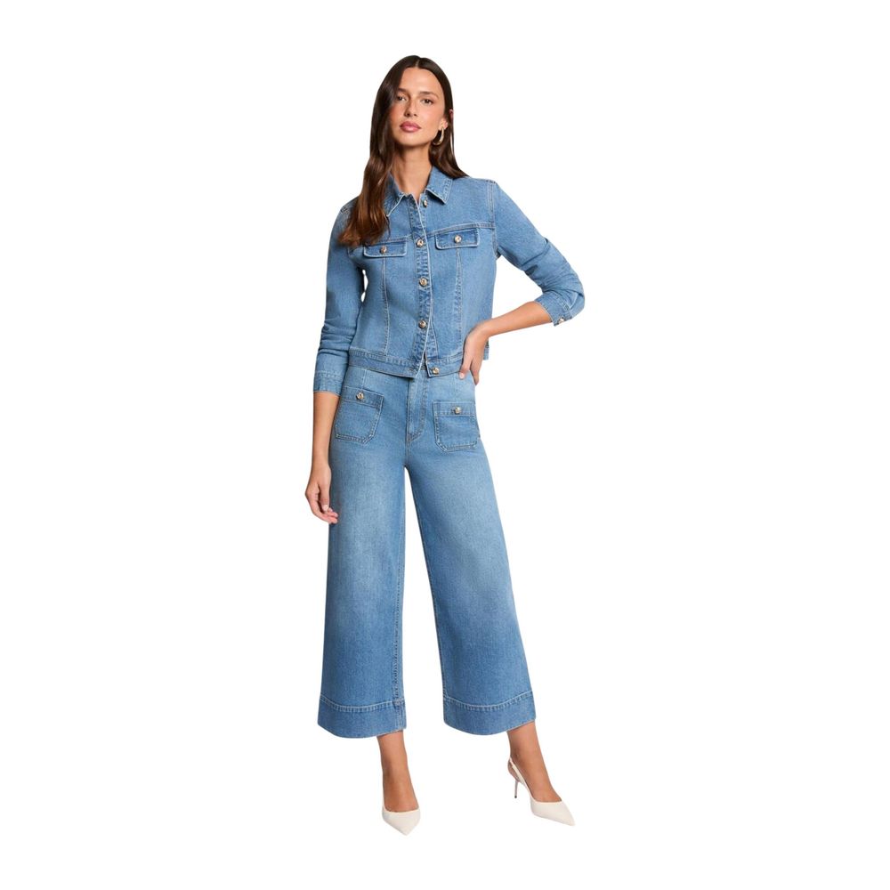 Light Blue Cotton Bootcut Jeans