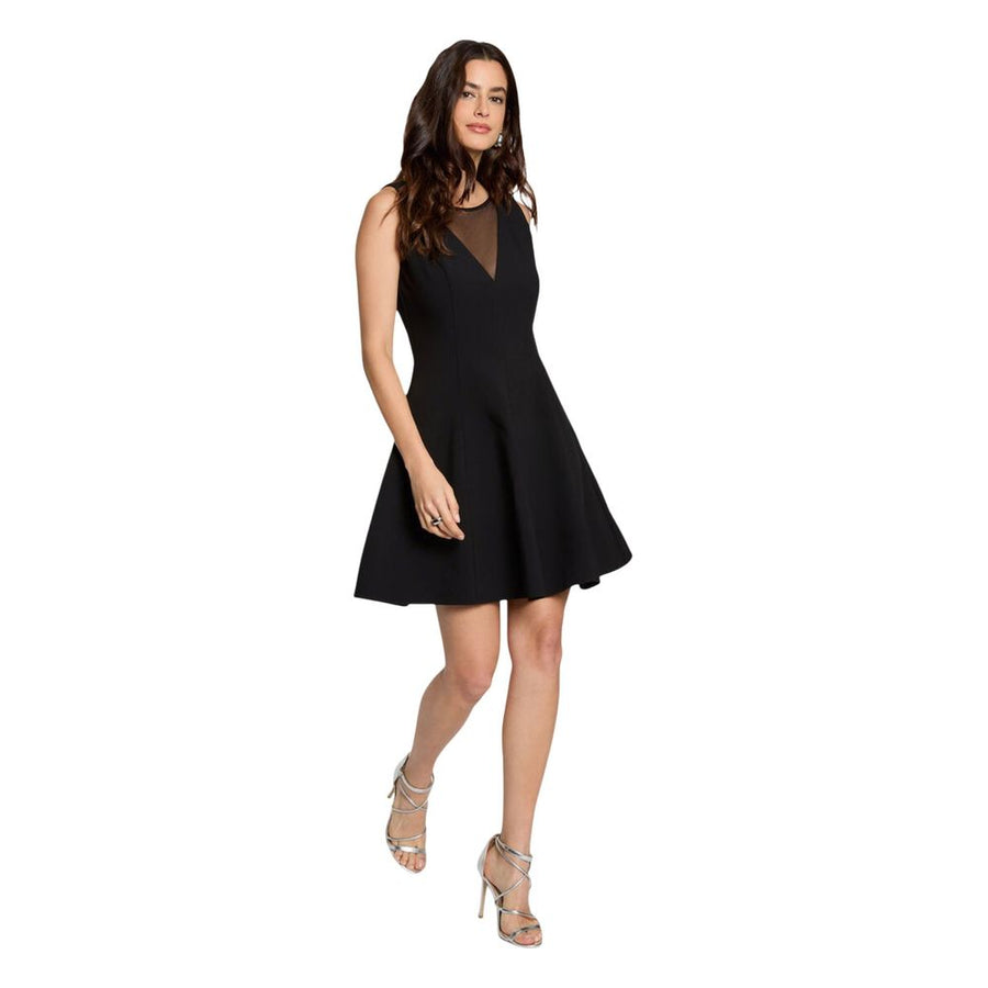 Black Polyester Midi Dress