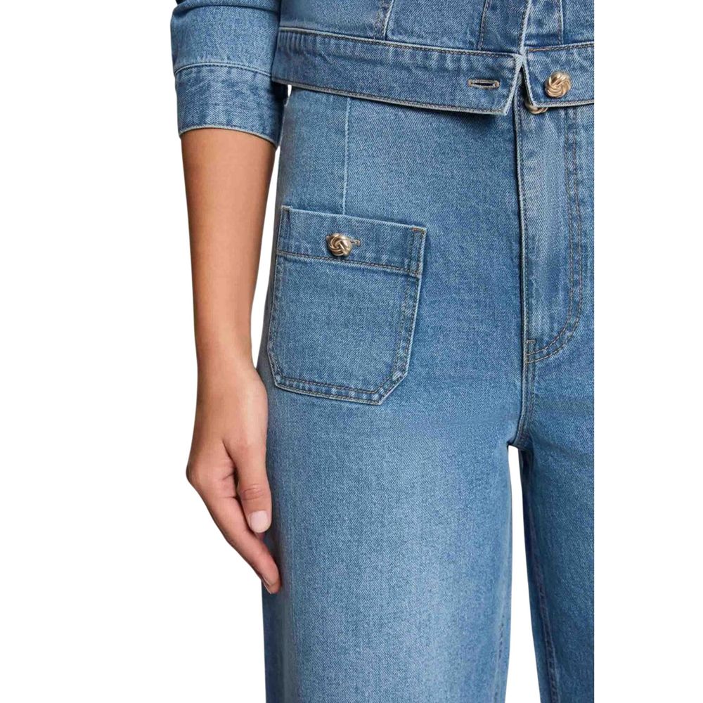 Light Blue Cotton Bootcut Jeans