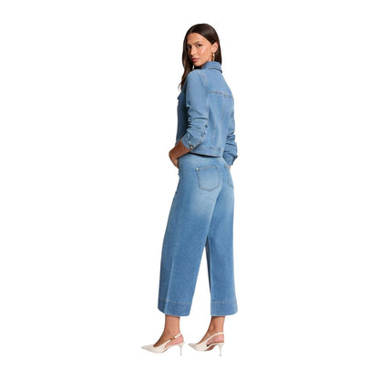 Light Blue Cotton Bootcut Jeans