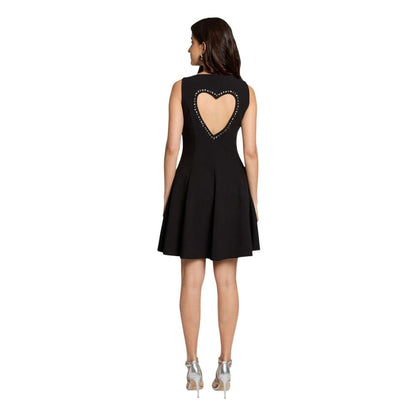 Black Polyester Midi Dress