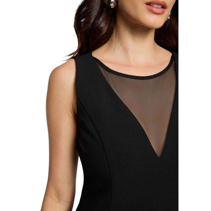 Black Polyester Midi Dress