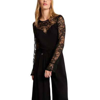 Black Viscose Long Sleeve T-Shirt