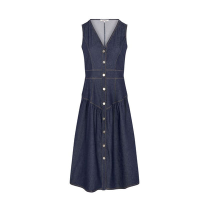 Blue Cotton Long Dress
