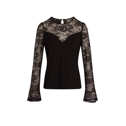 Black Viscose Long Sleeve T-Shirt