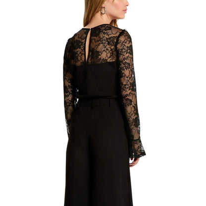 Black Viscose Long Sleeve T-Shirt