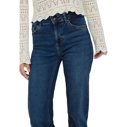 Blue Cotton Bootcut Jeans