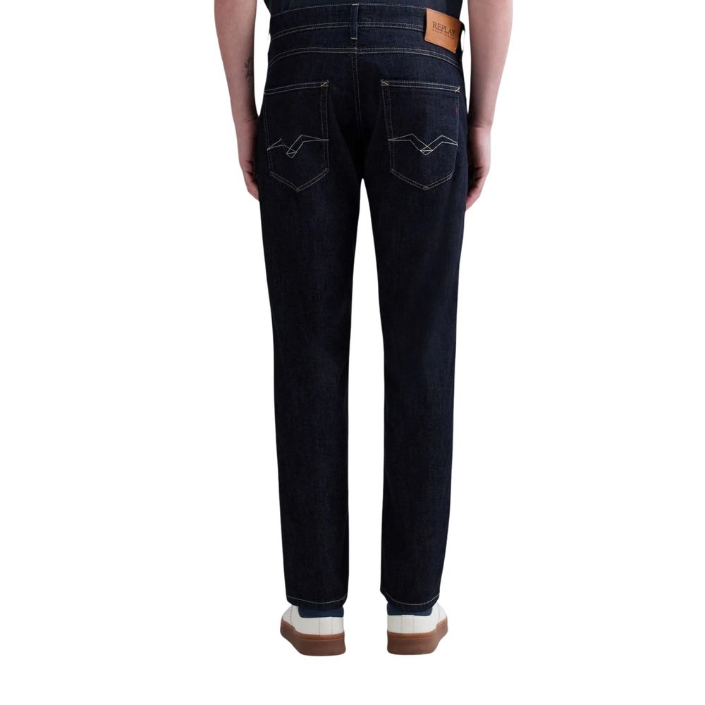 Blue Cotton Relaxed Fit Jeans