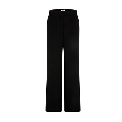 Black Polyester Casual Pants