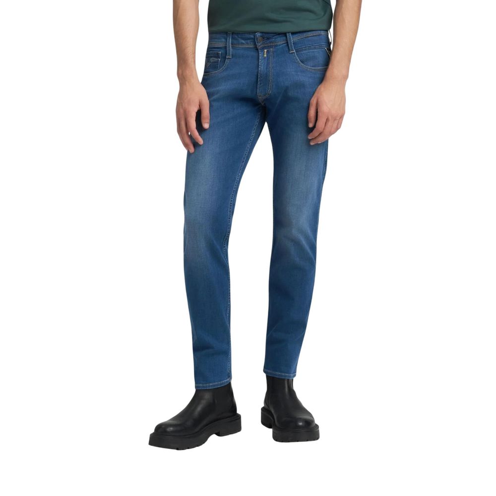Blue Cotton Skinny Jeans