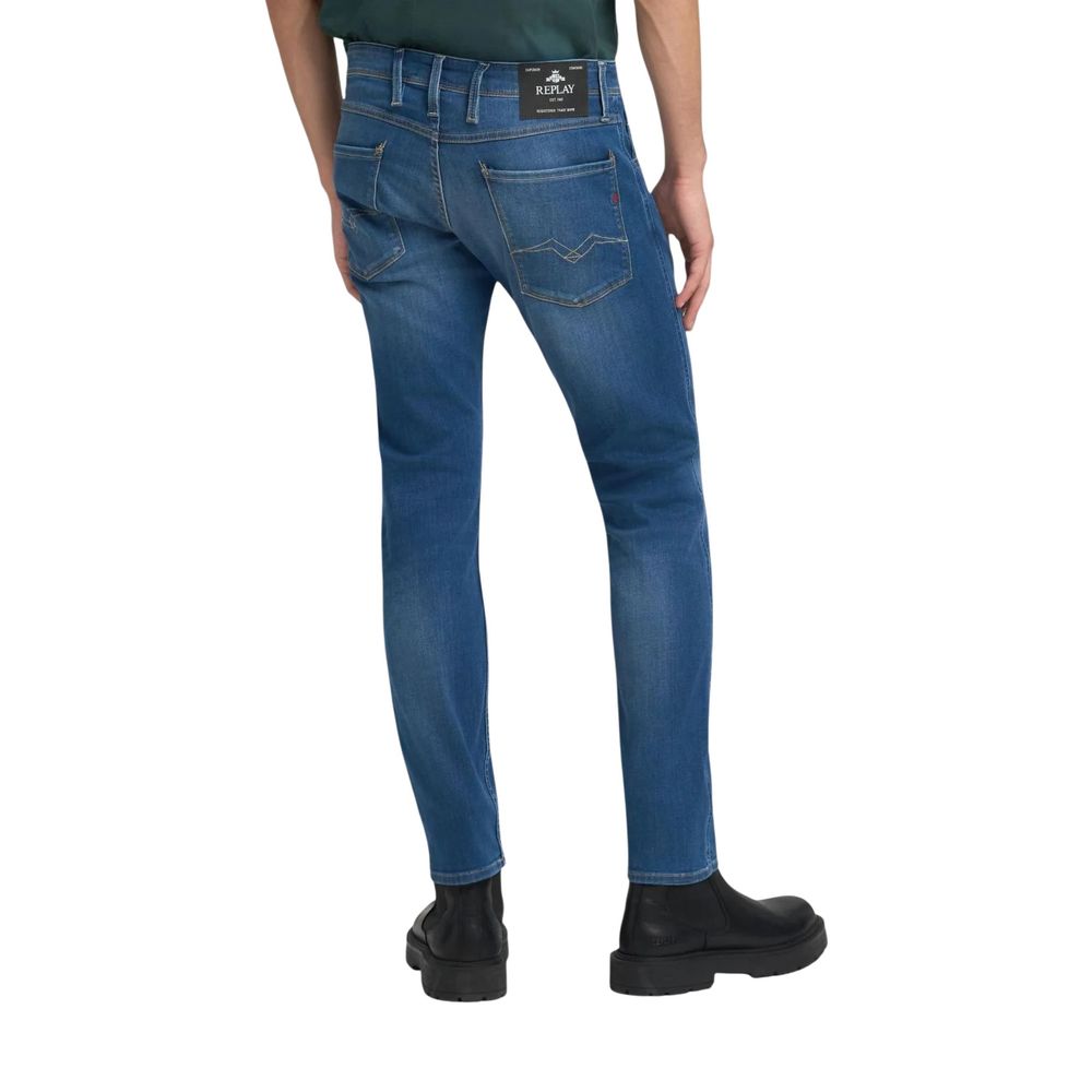 Blue Cotton Skinny Jeans