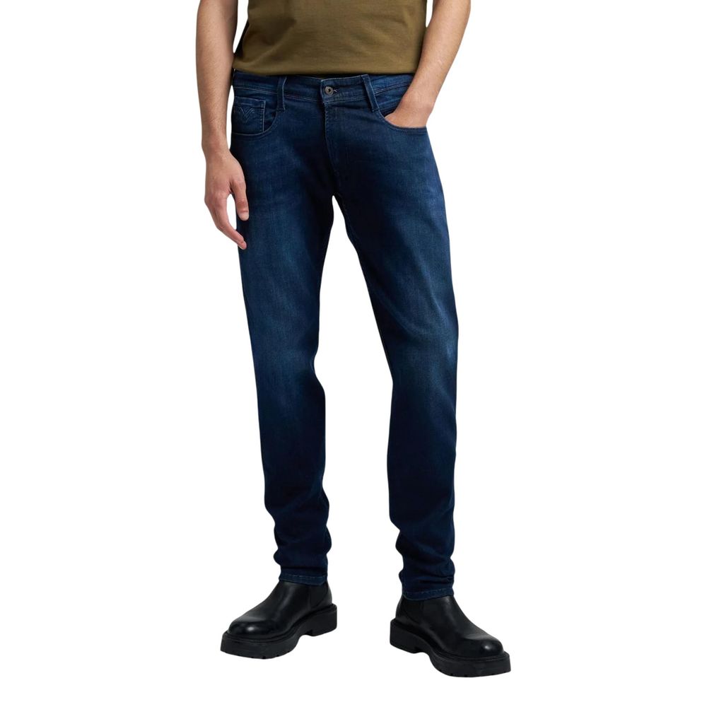 Blue Cotton Skinny Jeans