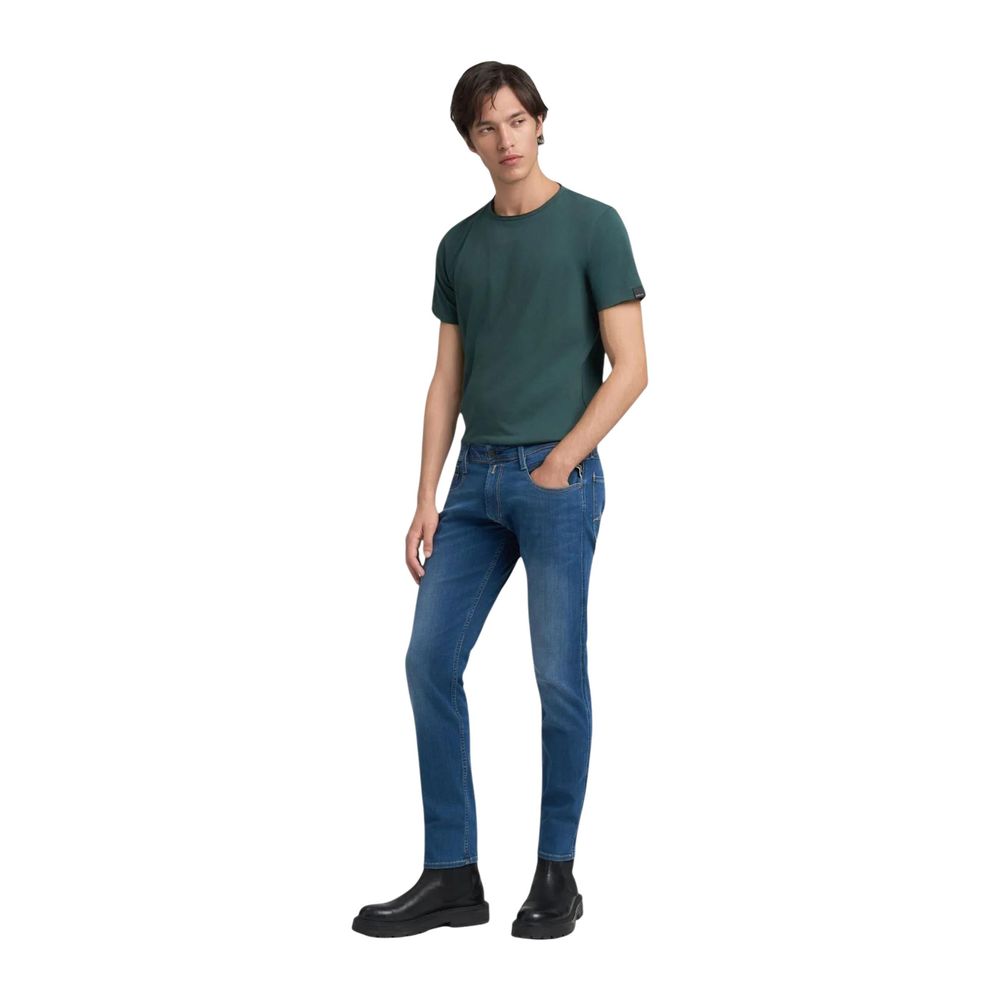 Blue Cotton Skinny Jeans
