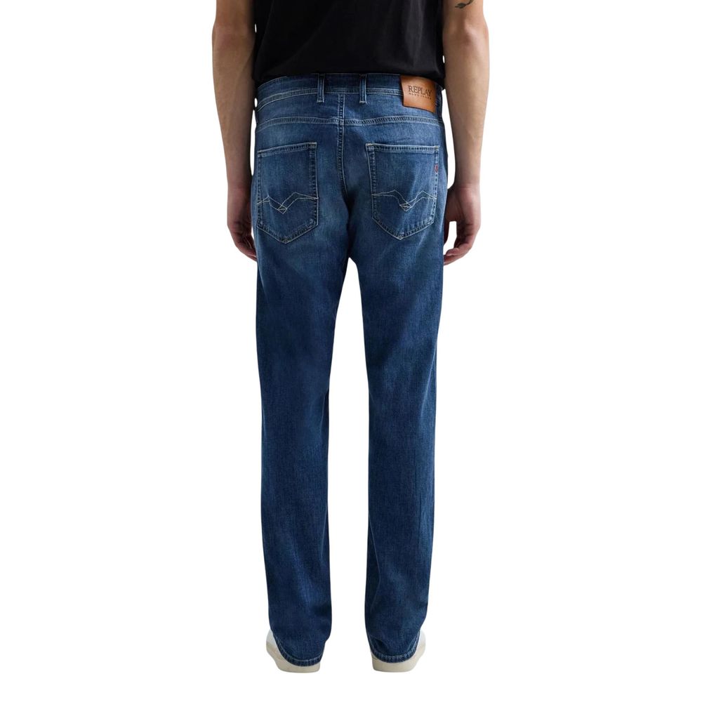 Blue Cotton Relaxed Fit Jeans
