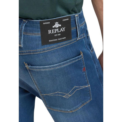 Blue Cotton Skinny Jeans