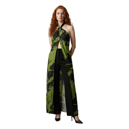 Bicolor Viscose Long Dress