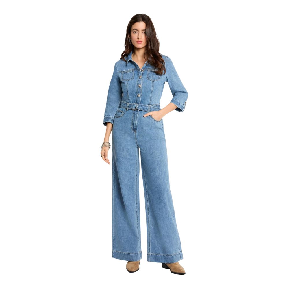 Light Blue Cotton Jumpsuit
