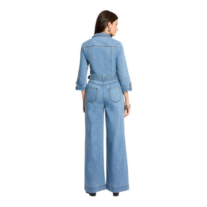 Light Blue Cotton Jumpsuit