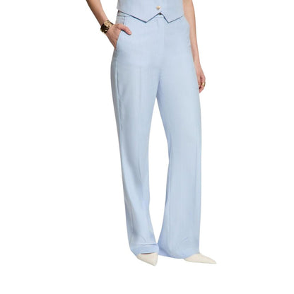 Blue Polyester Dress Pants