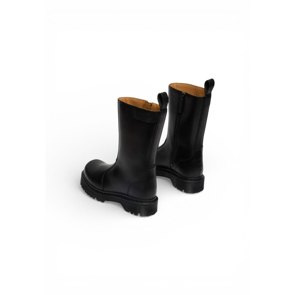 Black Leather Ankle Boots