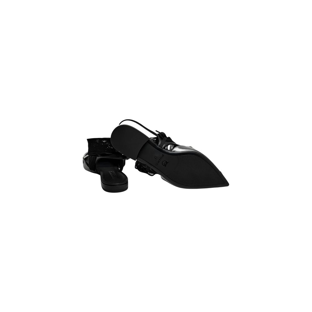 Black Leather Ballet Flats