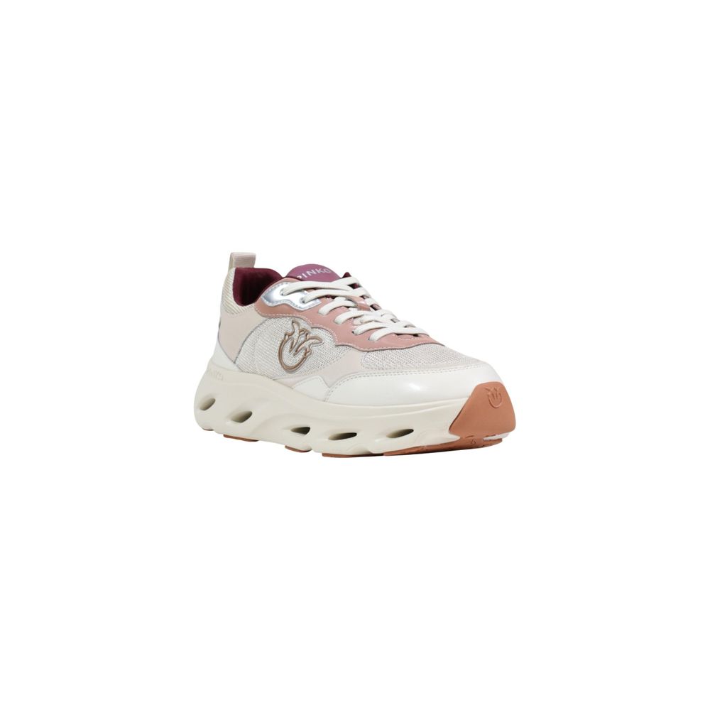 Beige Leather Chunky Sneakers