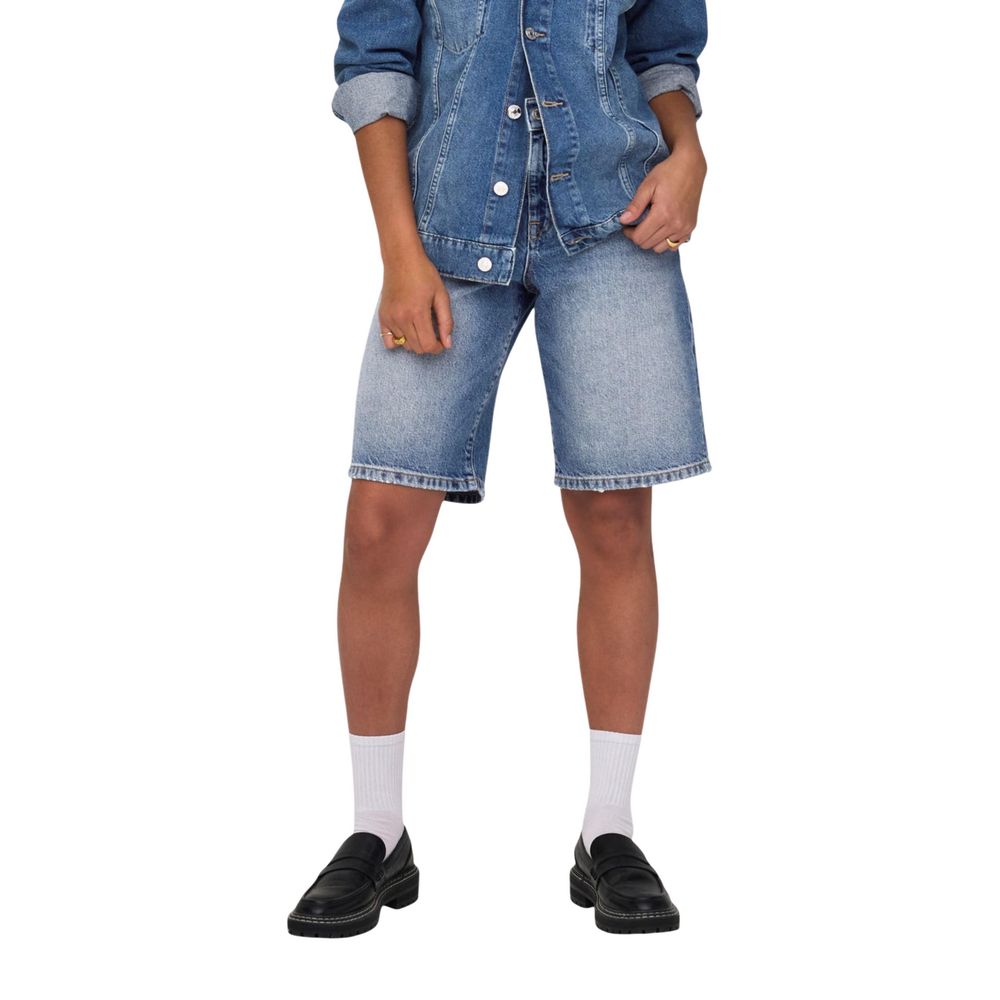 Blue Cotton Bermuda Shorts