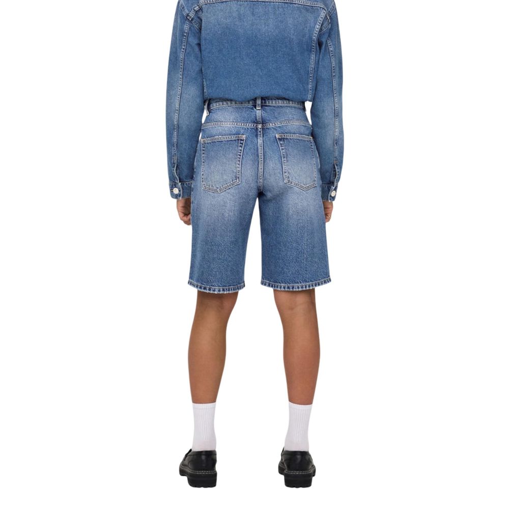 Blue Cotton Bermuda Shorts