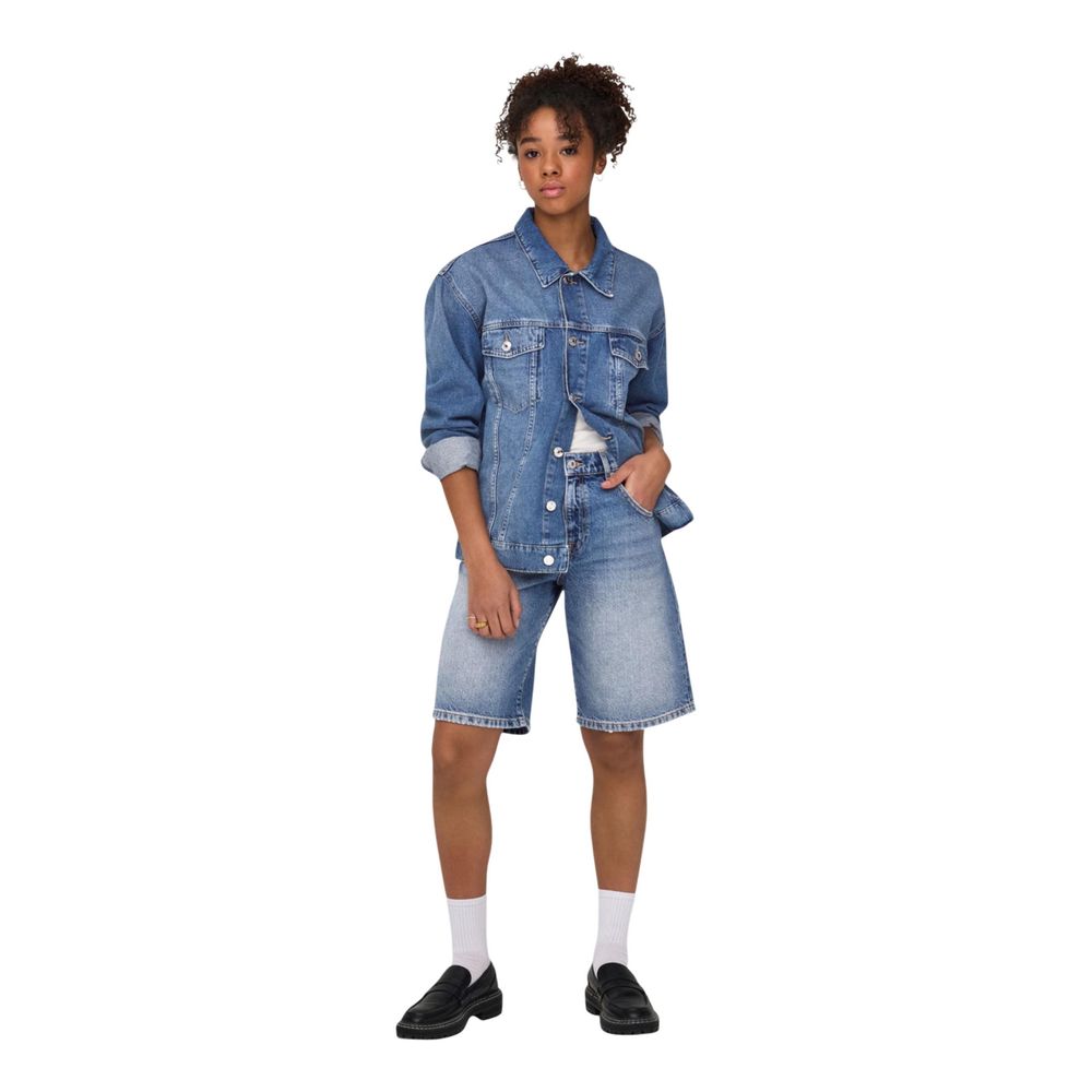 Blue Cotton Bermuda Shorts
