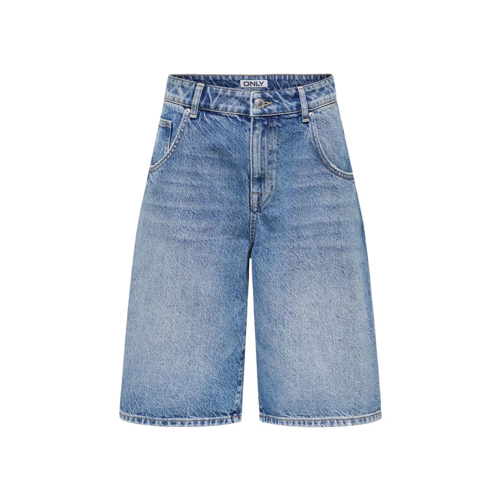 Blue Cotton Bermuda Shorts