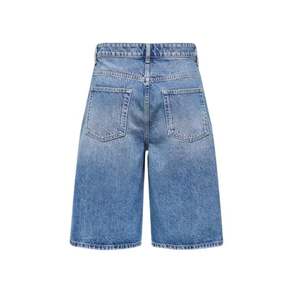 Blue Cotton Bermuda Shorts