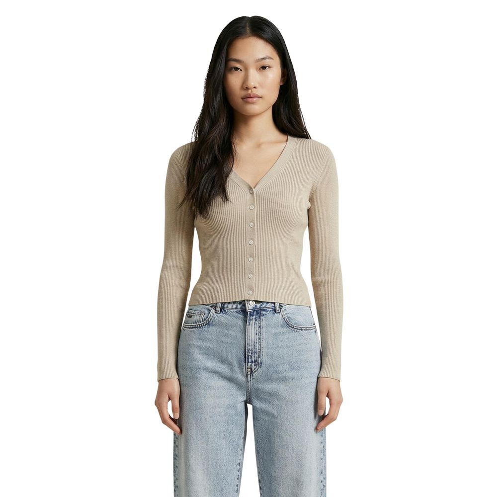 Beige Viscose Cardigan