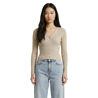 Beige Viscose Cardigan