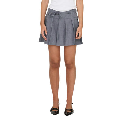 Gray Recycled Polyester Mini Skirt