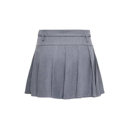 Gray Recycled Polyester Mini Skirt