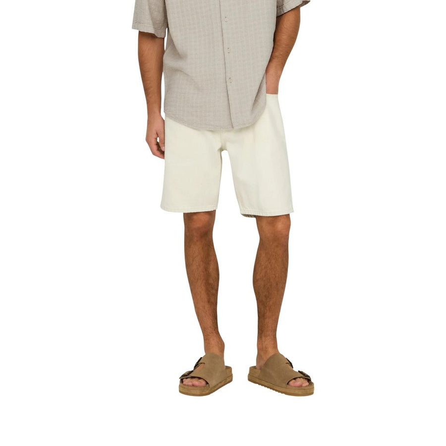 Beige Cotton Bermuda Shorts