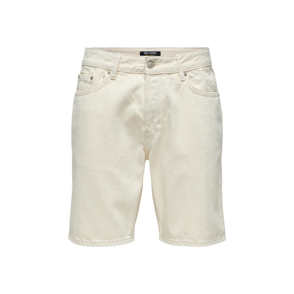 Beige Cotton Bermuda Shorts