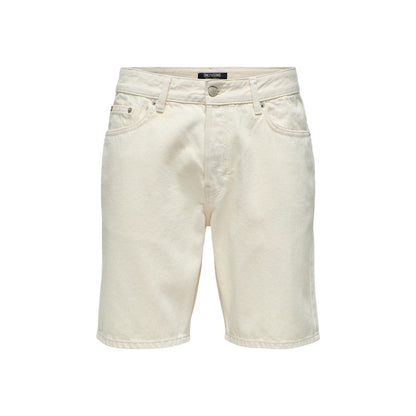 Beige Cotton Bermuda Shorts