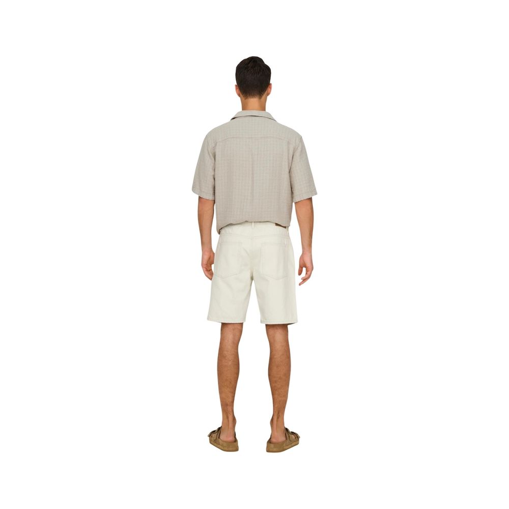 Beige Cotton Bermuda Shorts