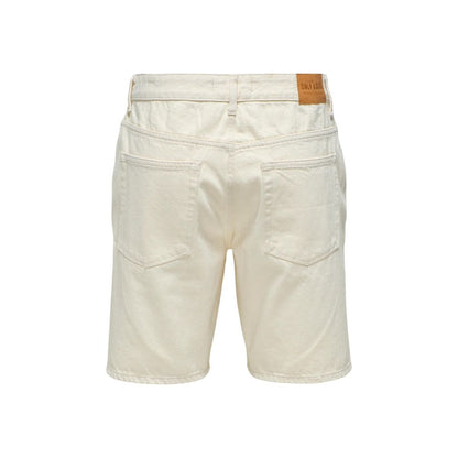 Beige Cotton Bermuda Shorts