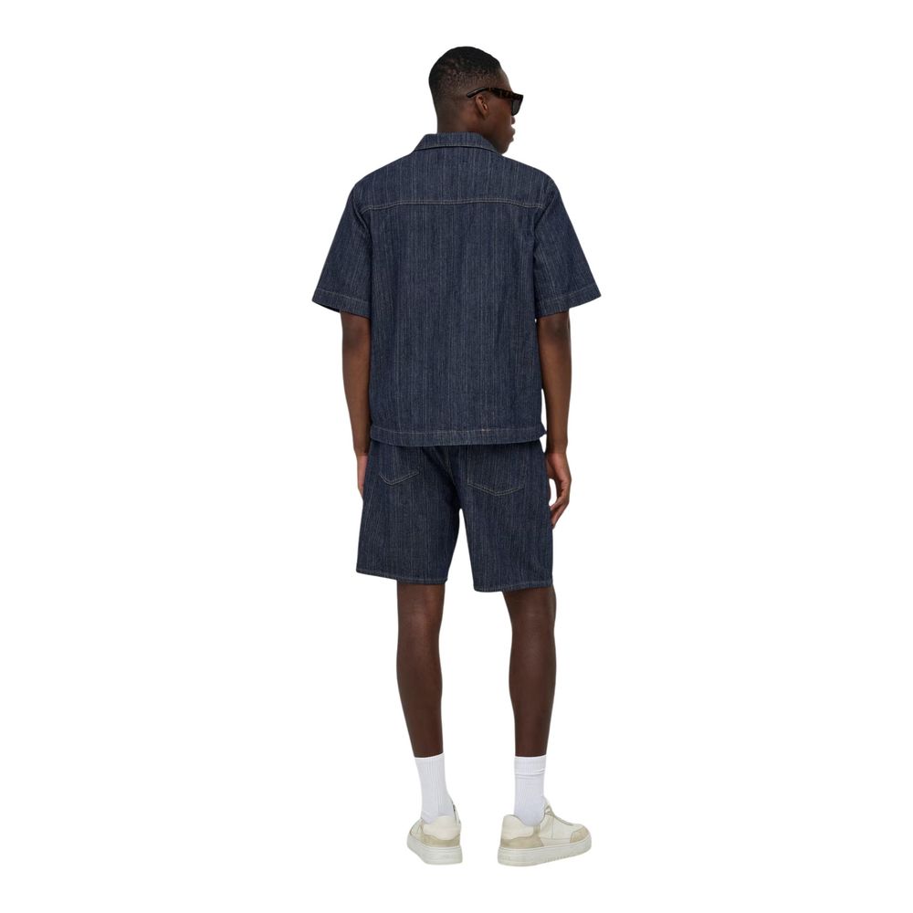 Blue Cotton Shortsleeve Shirt