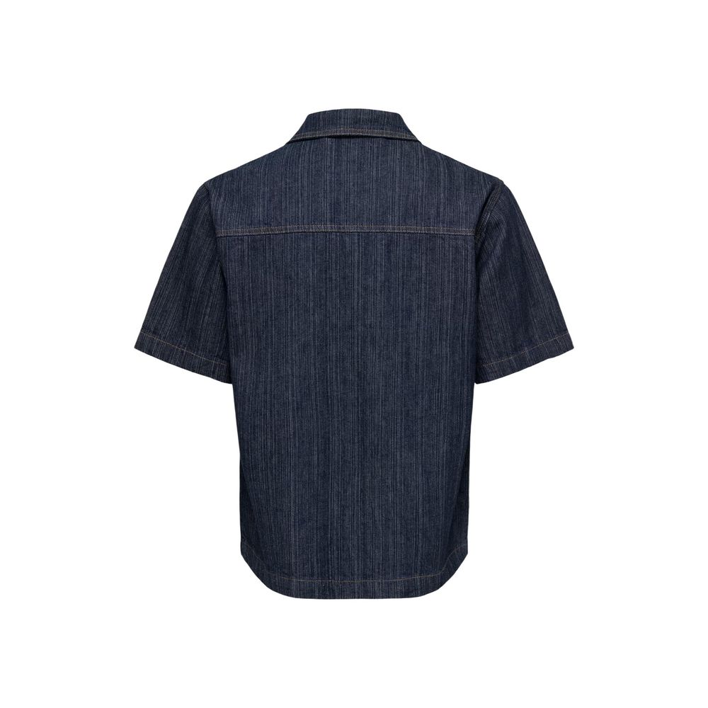 Blue Cotton Shortsleeve Shirt