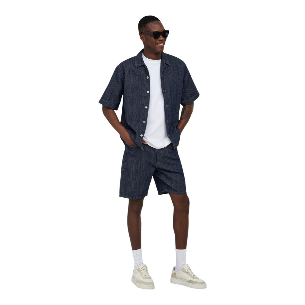 Blue Cotton Shortsleeve Shirt