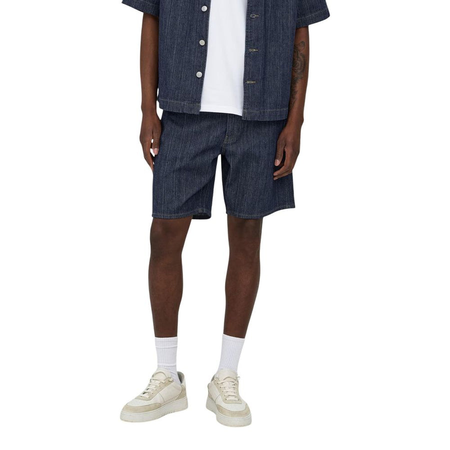 Blue Cotton Bermuda Shorts