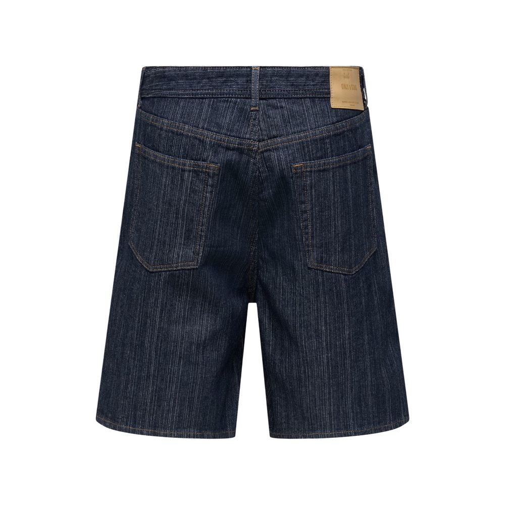 Blue Cotton Bermuda Shorts