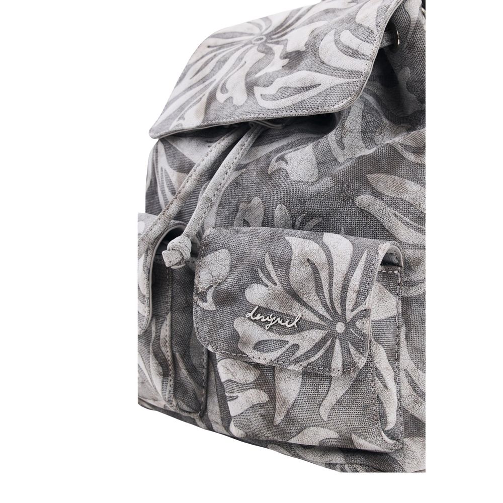 Gray Cotton Backpack