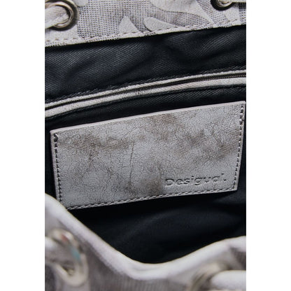 Gray Cotton Backpack