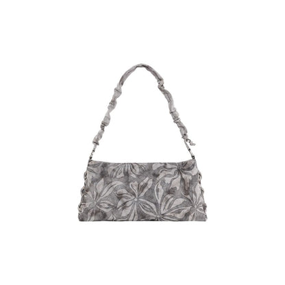 Gray Cotton Handbag