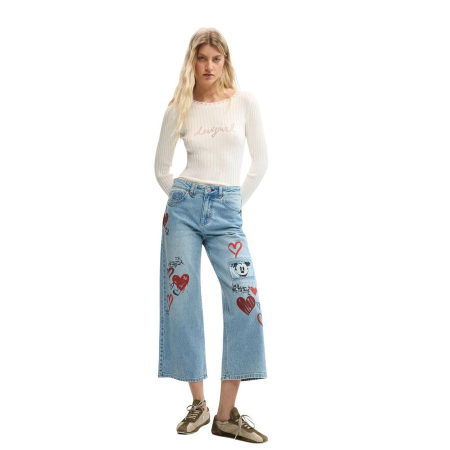 Blue Cotton Mom Jeans