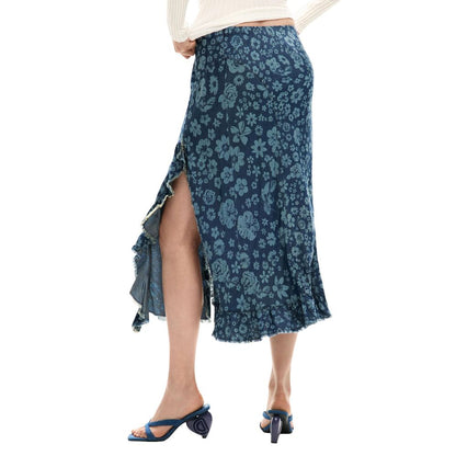 Blue Lyocell Long Skirt